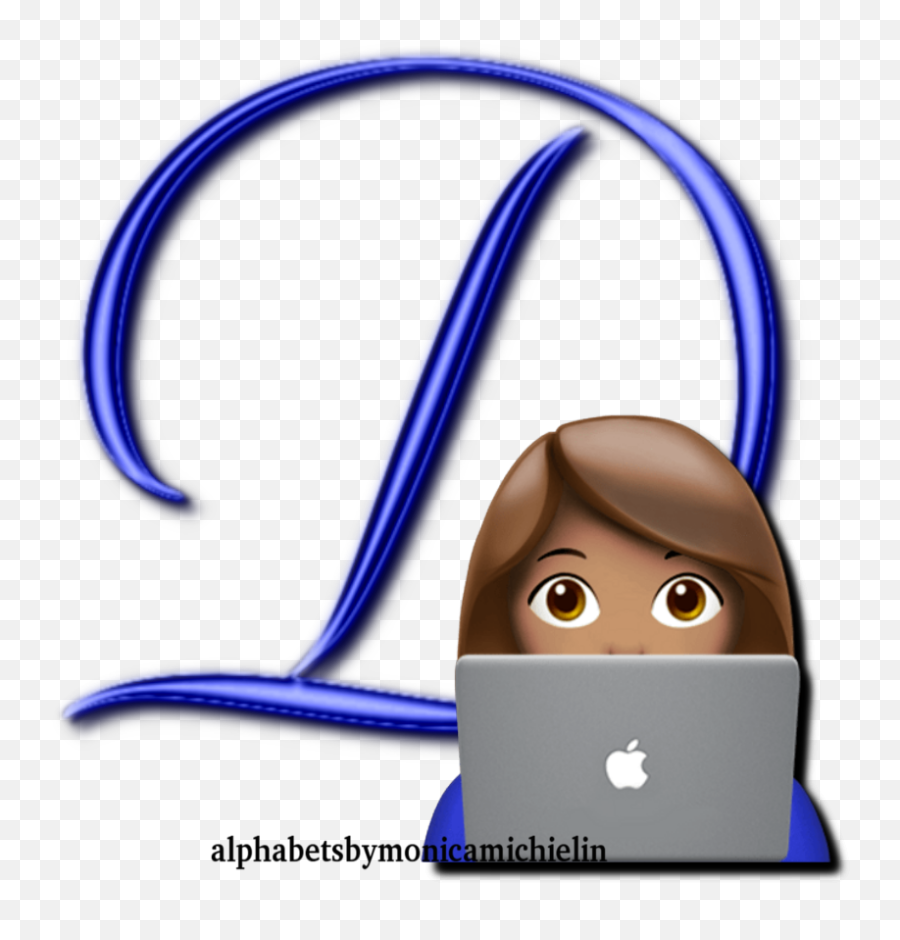 Monica Michielin Alfabetos Blue Girl Emoticon Emoji - Macbook,Emojid