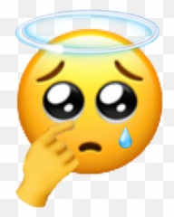 Sorry Emoji Sticker - Sad Peace Sign Meme