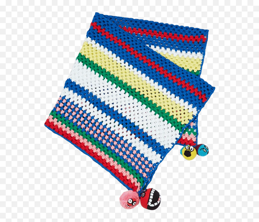Crochet Rainbow Stripe Blanket By Mira Mikati - Dot Emoji,Crochet Emoji
