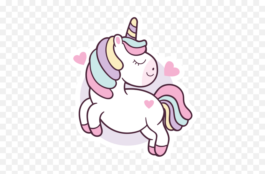 Cute Smiling Unicorn Sticker - Unicorn Illust Emoji,Unicorn Emoji Pillow
