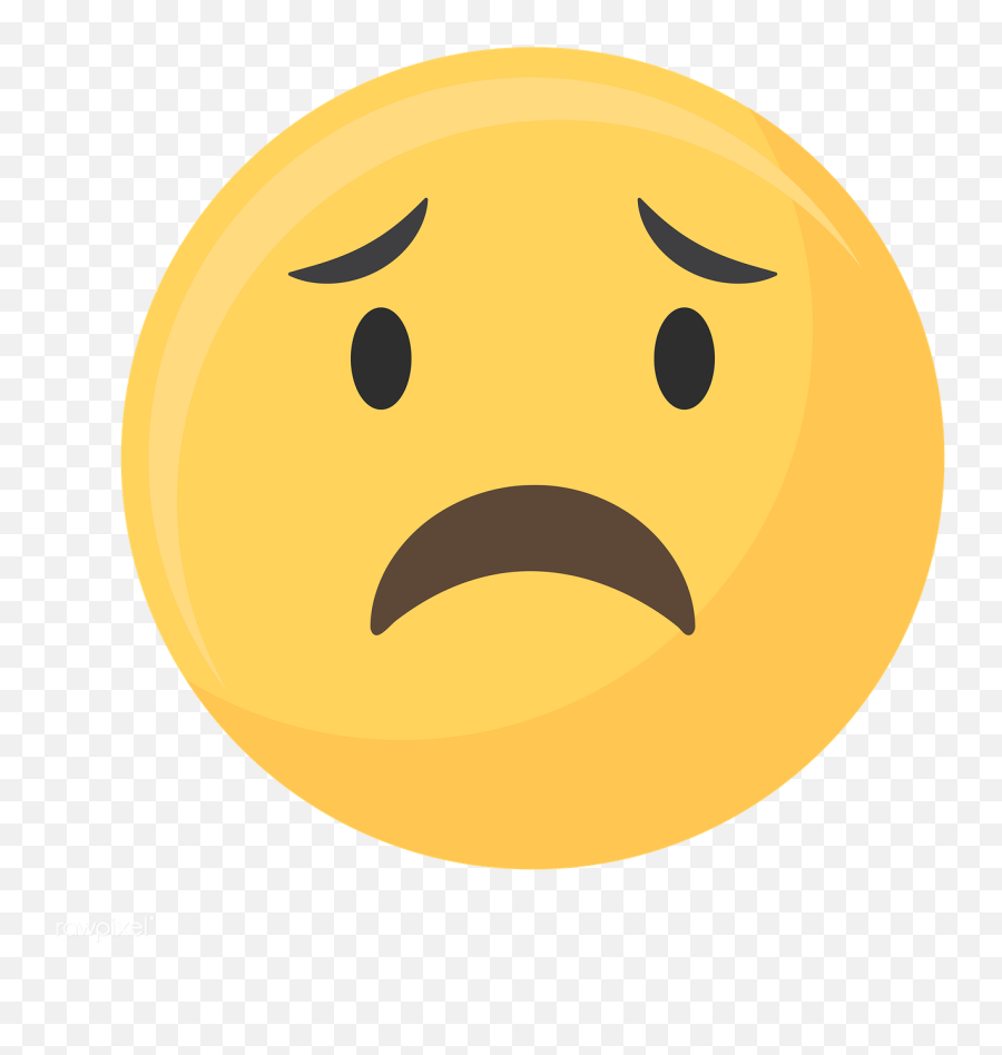 Download Premium Png Of Frightened Face Emoticon Symbol Transparent Png - Smiley Emoji,Sad Face Emoji