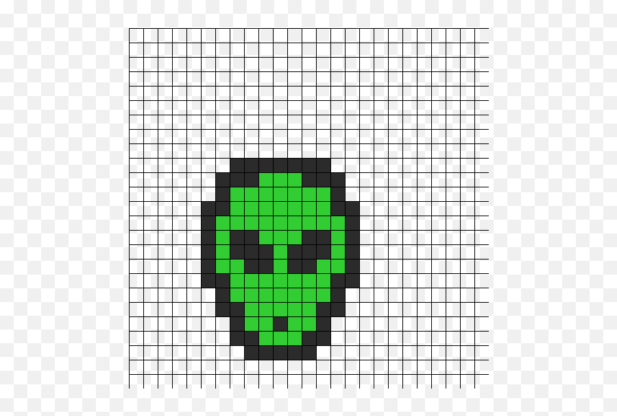 Perler Bead Alien Pattern - Perler Bead Patterns Alien Emoji,Emoji Beads