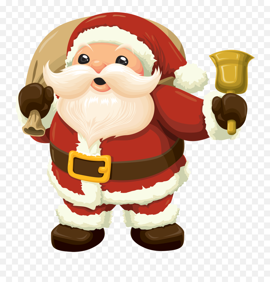 Free Png Santa With Bell Png Images - Santa With Bell Png Emoji,Santa Sleigh Emoji