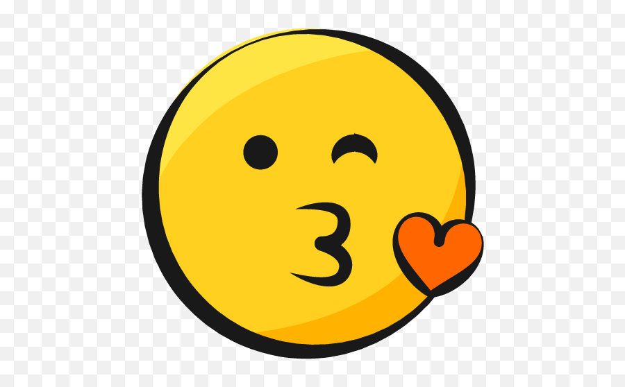 Smiley Jaune Emoji Yellow Clin Oeil - Smiley Bisous Animé,Blinking Emoji