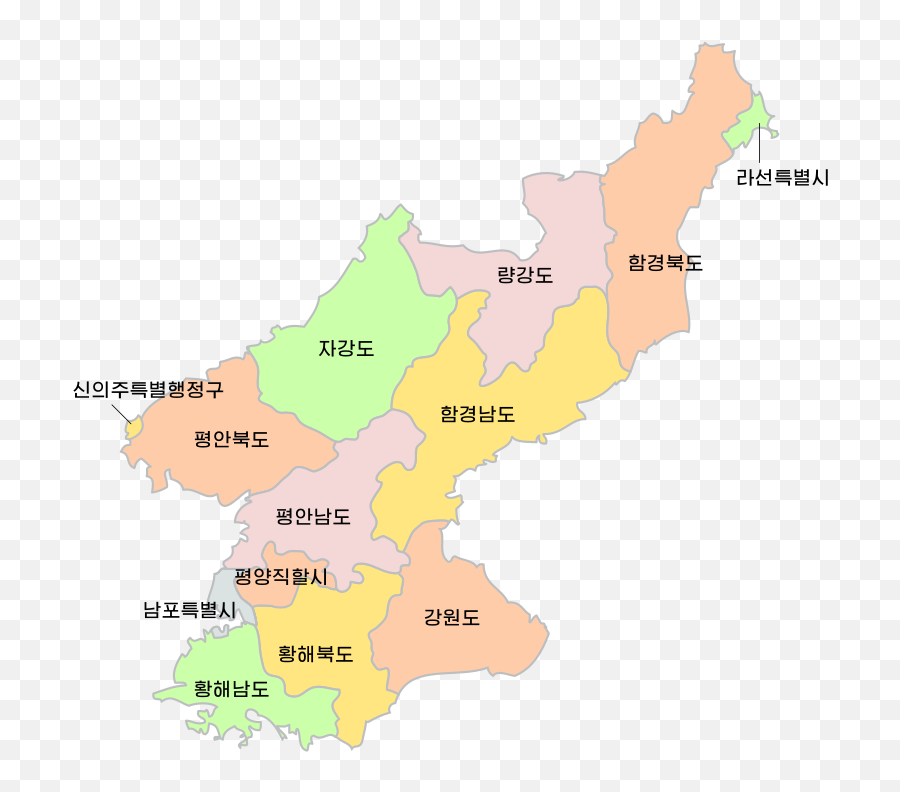 Administrative Divisions Of North - South Korea Map With Administrative Division Emoji,North Korea Emoji