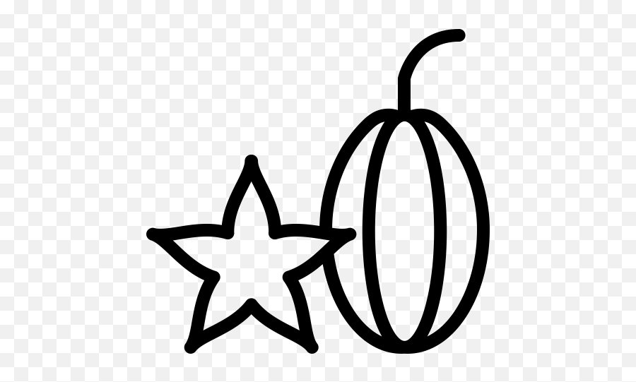 Starfruit Rubber Stamp - Star Fruits Clipart Black And White Emoji,Hammer Sickle Emoji