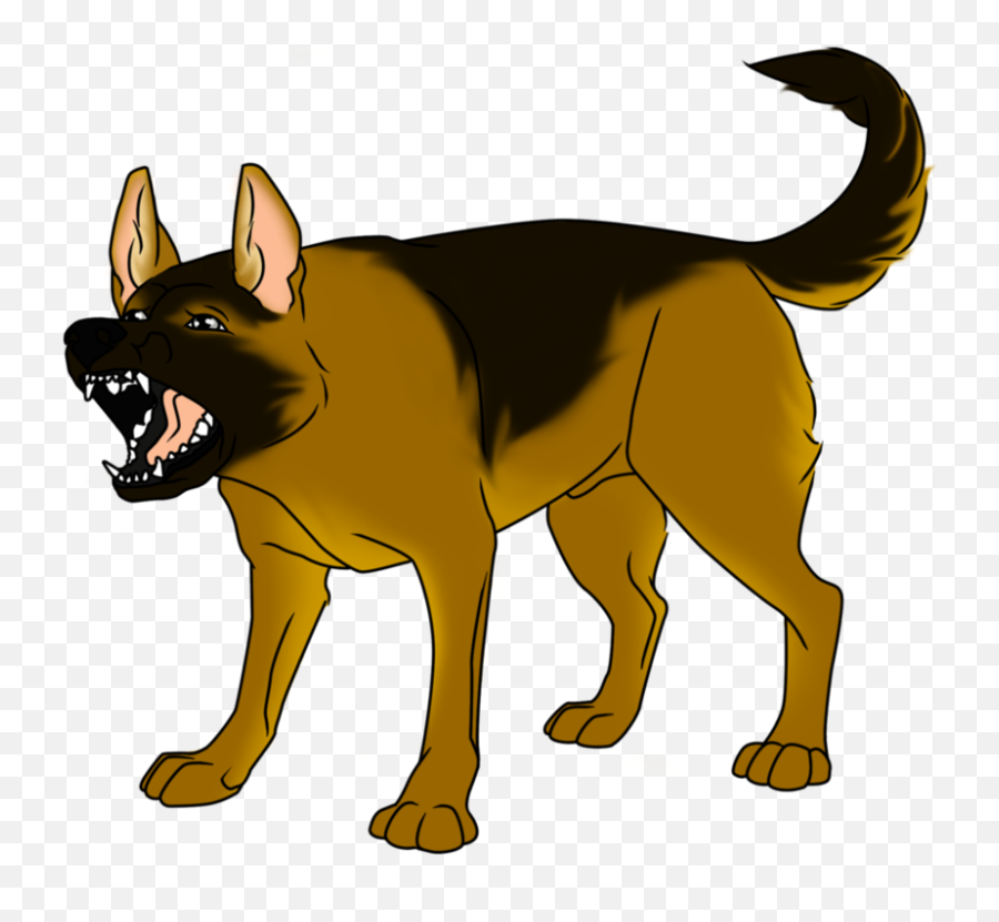 Dog Growling Clipart - German Shepherd Cartoon Mean Emoji,Growl Emoji