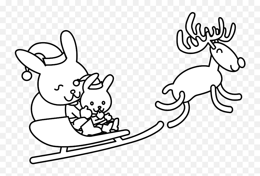 Clipart Rabbit Christmas Clipart Rabbit Christmas - Christmas Rabbit Colouring Pages Emoji,Bugs Bunny Emoji