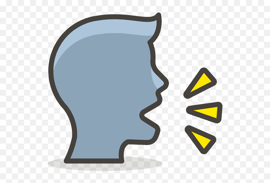 Speaking Head Emoji Clipart - Cartoon Speaking Icon,Blue Head Emoji