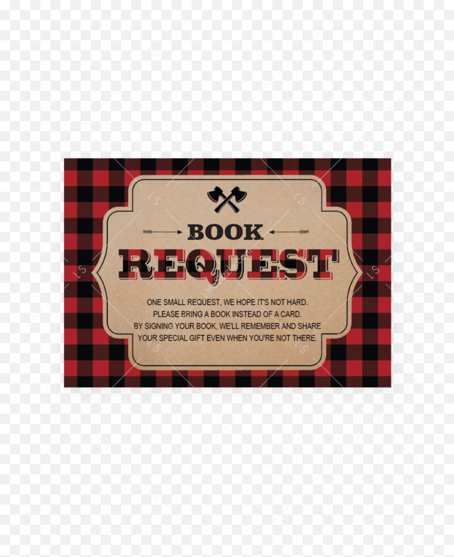 Buffalo Plaid Baby Shower Book Request - Label Emoji,Kilt Emoji