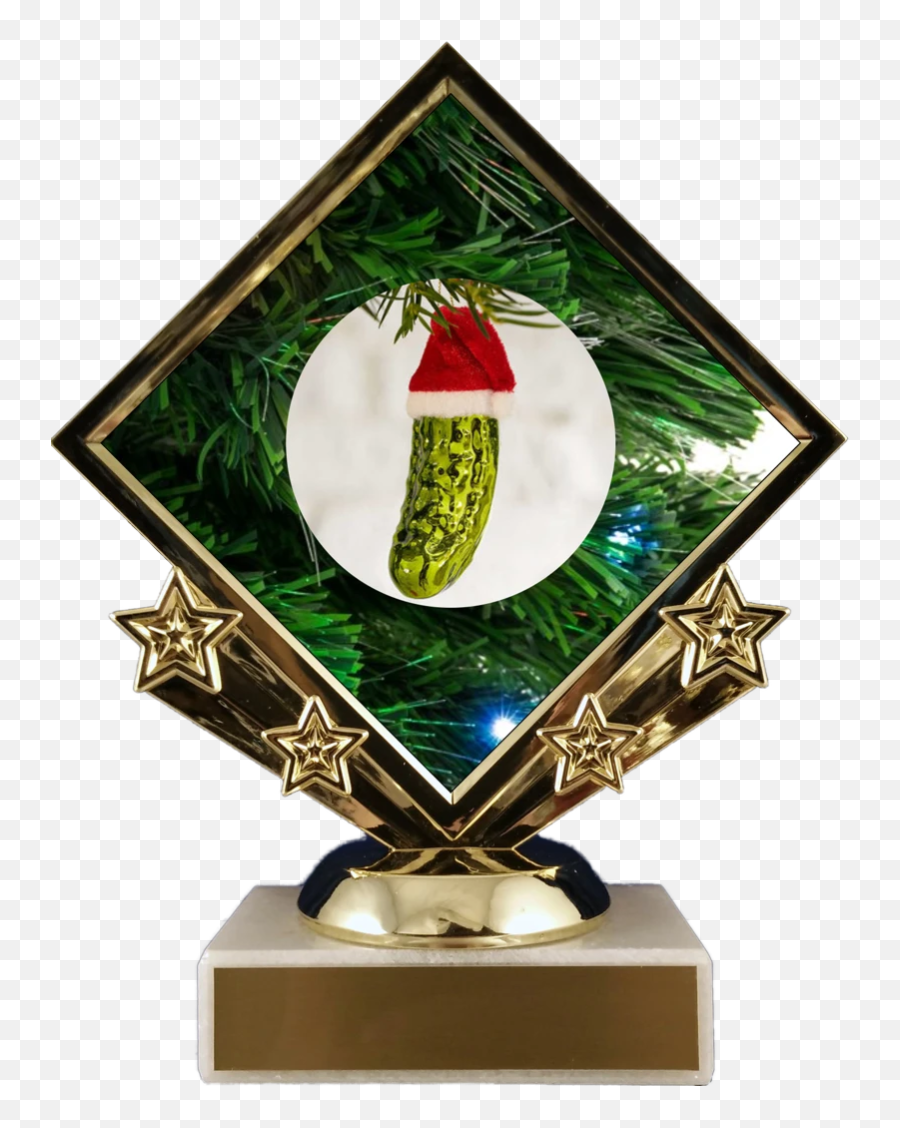 Diamond Star Christmas Pickle Logo Trophy - Corn Dog Trophy Emoji,Pickle Emoji