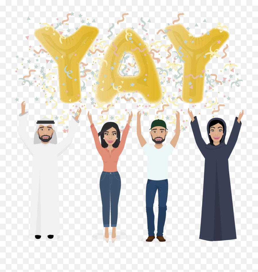 Arab And Khaleeji Emojis - Balloon,Cheering Emoticons