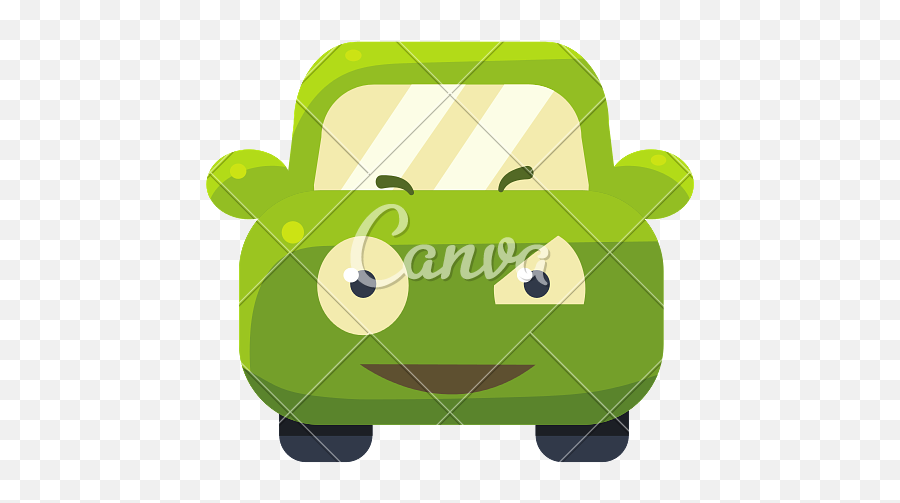 Suspicious Green Car Emoji - Green Car Cartoon Cute,Suspicious Emoji