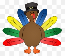 Free Funny Thanksgiving Clipart - Colorful Turkey Emoji