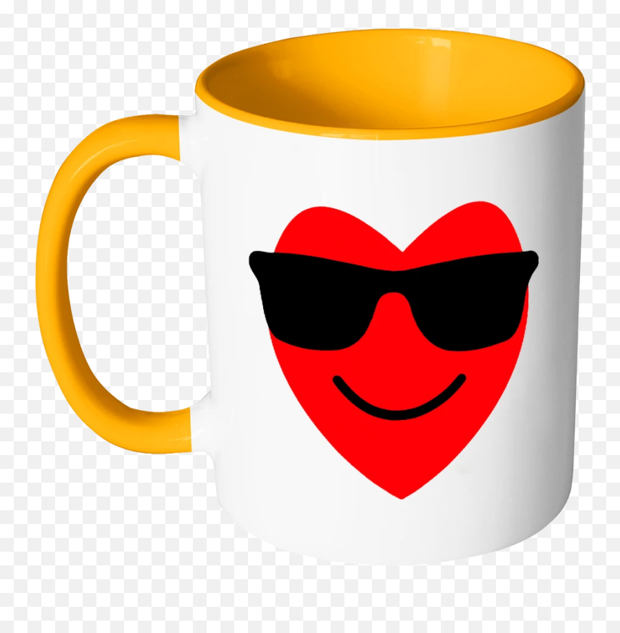 Smile Heart Emojis With Glasses - Mug,Valentines Emojis