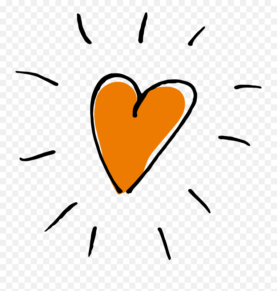 Orange Heart Png Clipart - Orange Heart Png Emoji,Moving Heart Emoji