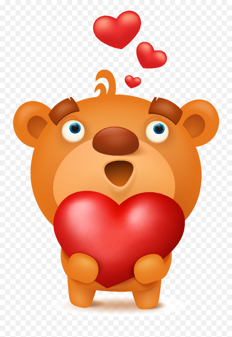 Cartoon Cute Heart Shaped Bear Element - Emoji De Oso Cute Love Shape Clipart,A Cute Emoji
