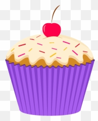 Cupcake With White Frosting Sprinkles - Baking Cup Emoji,Muffin Emoji
