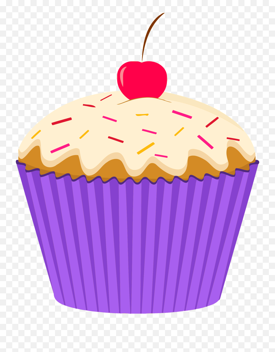 Cupcake With White Frosting Sprinkles - Baking Cup Emoji,Muffin Emoji