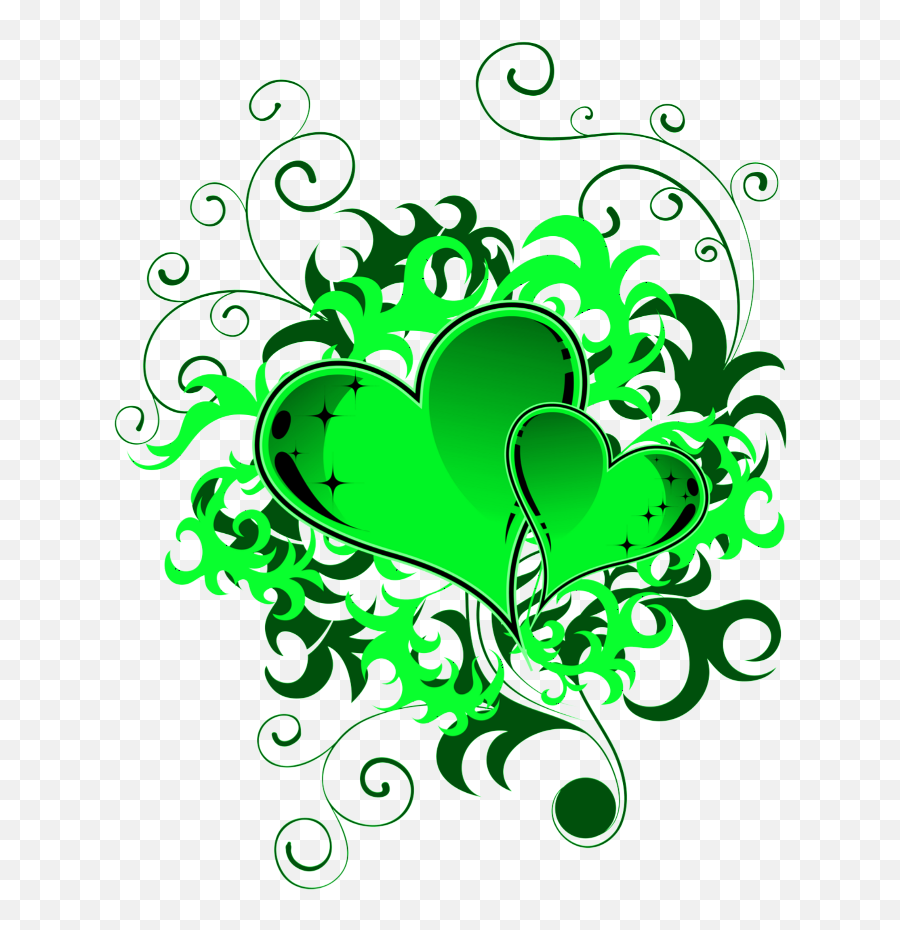 Mq Green Hearts Hearts Swirls Swirl - Background Clipart Background Emoji,Swirl Emoji