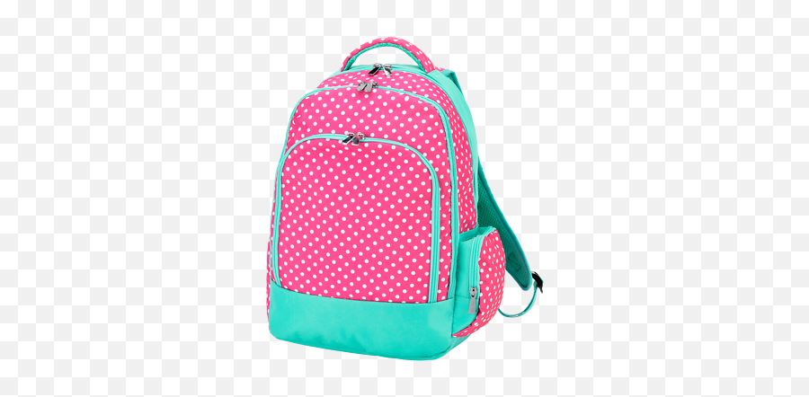 Pink Dot Backpack Bookbag Diaper Bag Full Sized Laptop - Free Round Border Transparent Background Emoji,Emoji Backpacks For School