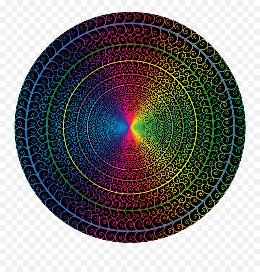 Big Image - Rainbow Circle Border Transparent Clipart Full Trippy Emoji,Emoji Borders