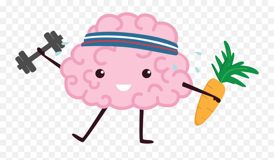 Brain Cartoon - Strong Brain Clipart Emoji,Brain Emoji Png