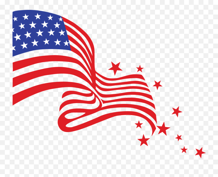 Happy Fourth Of July Clipart - Transparent Background American Flag Clipart Emoji,Fourth Of July Emoji