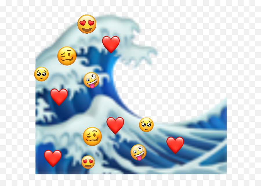 New Emoji Love Wave Waves Cute Lovely - Aesthetic Emoji Transparent Background,What Are The New Emojis