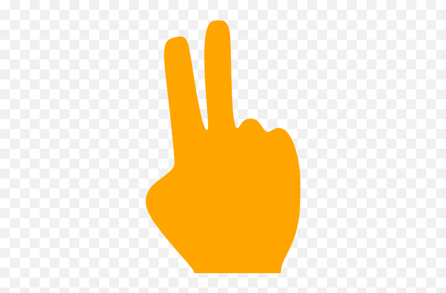 Orange Two Fingers Icon - Black Hand Two Fingers Icon Png Emoji,Finger Guns Emoticon