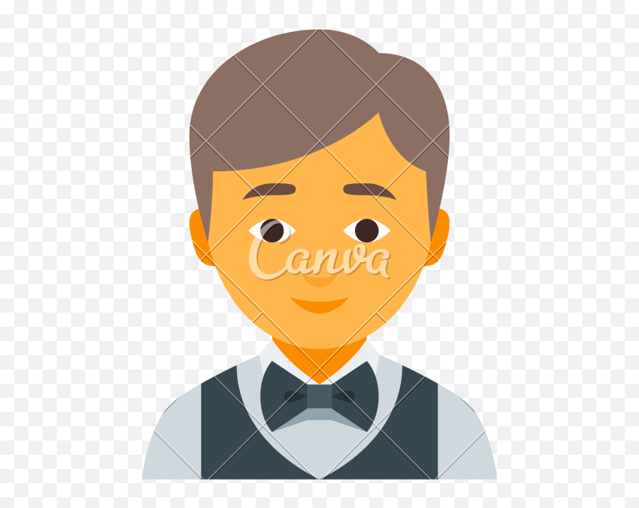 Male Waiter Isolated Profile - Male Bookkeeper Clipart Emoji,Waiter Emoji