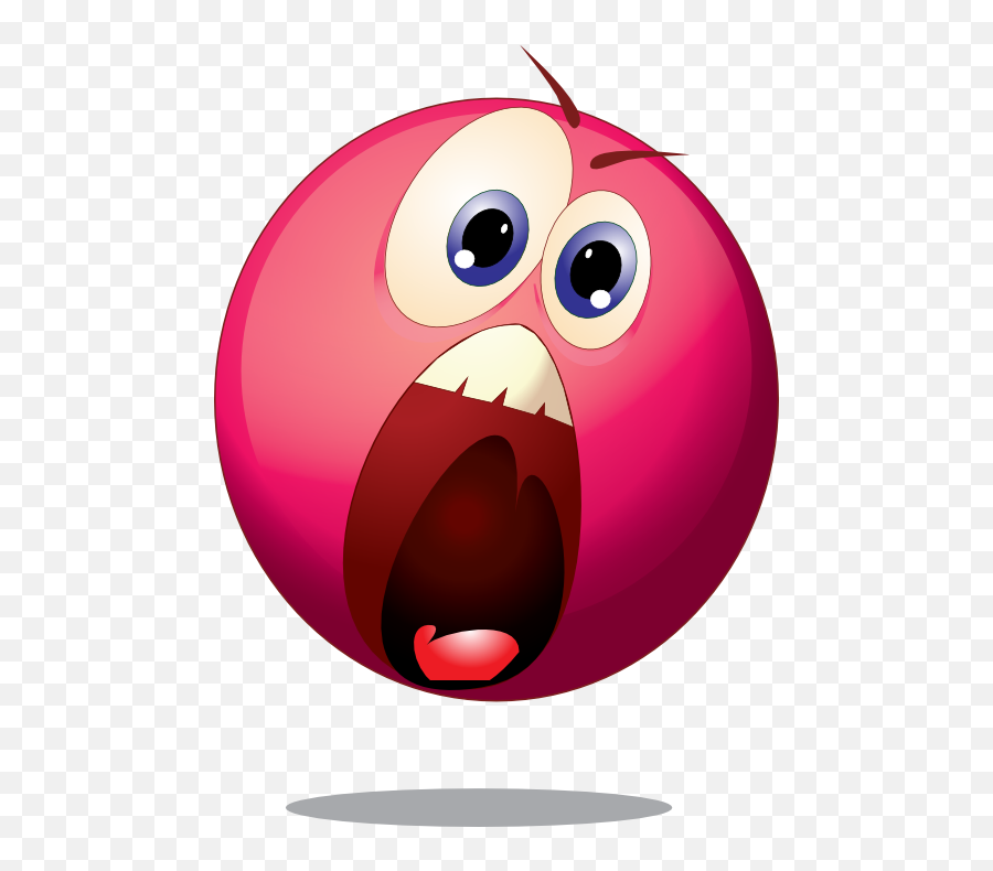 Smiley Terrified Pink Emoticon Clipart - Emoticon Pink Emoji,Terrified Emoticon