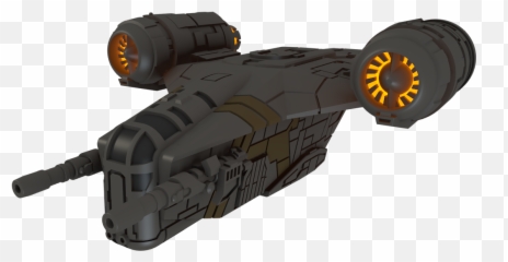 Razorcrest From The Mandalorian High Detail 3d - Printed Model Mandalorian Ship 3d Model Emoji,Machine Gun Emoji