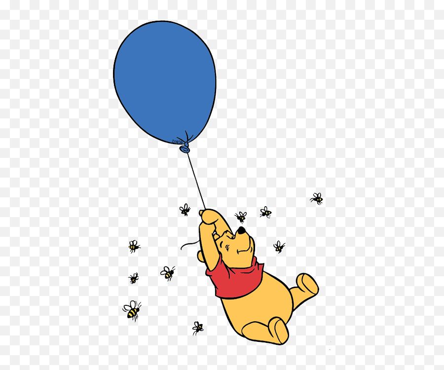 Poo Clipart - Winnie The Pooh Cartoon With Balloon Emoji,Eeyore Emoticons