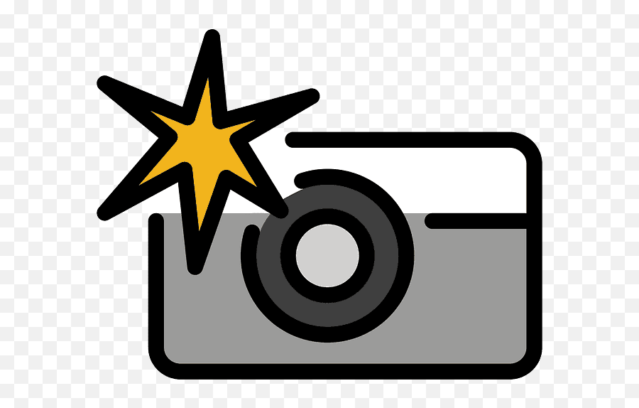 Camera With Flash Emoji Clipart - Camera Flash Vector Png,Flash Emoji