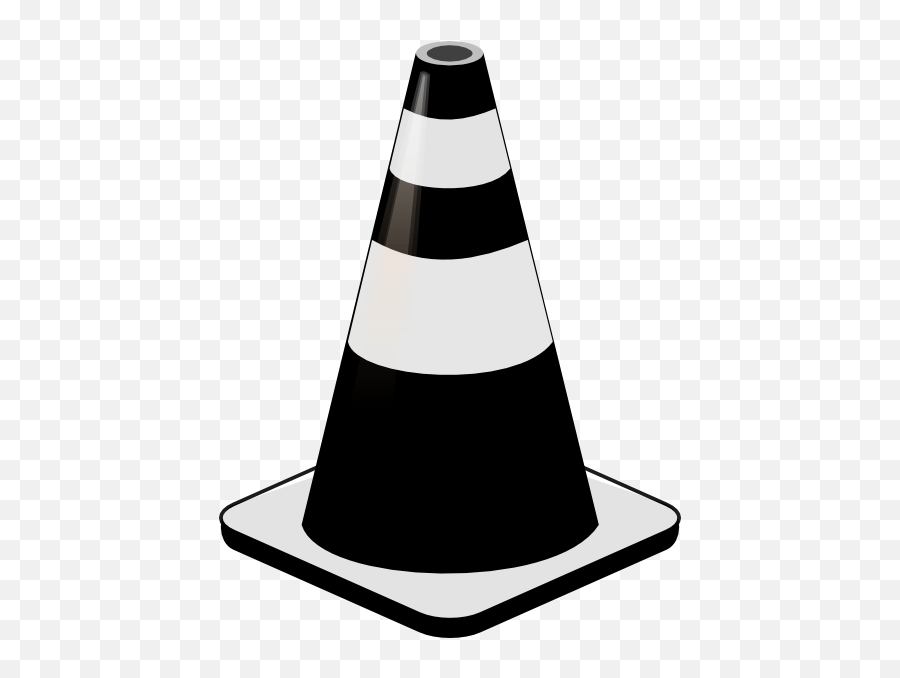 Black And White Clip Art Traffic Cone - Black And White Cones Emoji,Traffic Cone Emoji