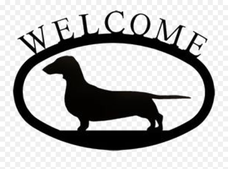 Welcome Sign Dachshund Dog Sticker - Dachshund Welcome Emoji,Wiener Dog Emoji