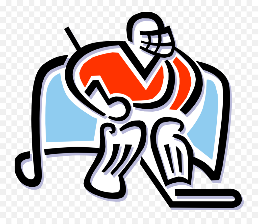 Vector Illustration Of Sport Of Ice Hockey Player Goalie - Clip Art Emoji,Fathers Day Emoji