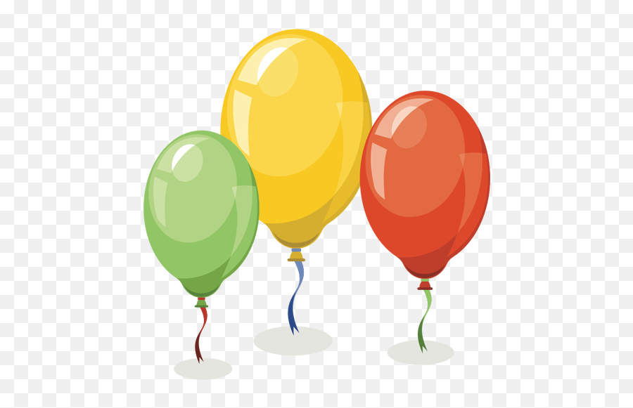 Three Colorful Balloons - Animasi Balon Ulang Tahun Warna Putih Vektor Emoji,Music Note Emoticon