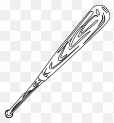 Free Baseball Bat Art Download - Black And White Clipart Emoji