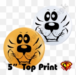 5 Inch Round Assortment Top Print Tiger Face Balloon By Juan Gonzales Qualatex 100ct - Balloon Emoji,Sponge Emoji