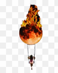 moon fire swing flames girl creepy - Moon Emoji