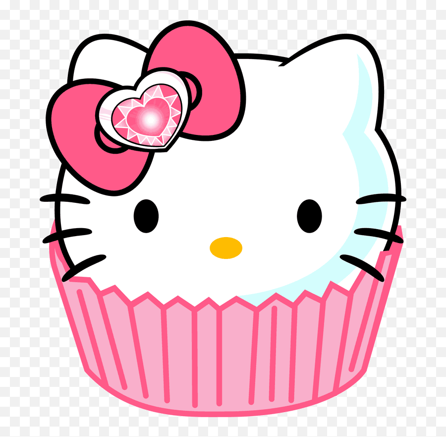 Clipart Cupcake Cat Transparent - Clipart Hello Kitty Birthday Emoji,Emoji Cupcake Ideas