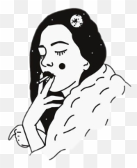 smoke girl sad sadgirl top tumblr blackandwhite - Sad Girl Tumblr Png Emoji