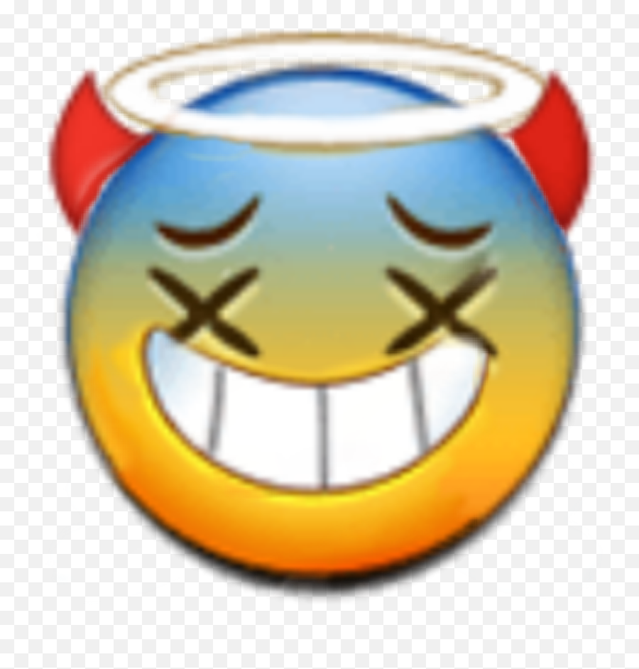Emoji Muerto Feliz Angel Diablo Sticker - Smiley,Feliz Emoji