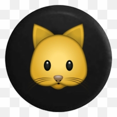 Kitty Cat Emoji Face Jeep Camper Spare Tire Cover Custom Size - Cartoon,Cat Emoji