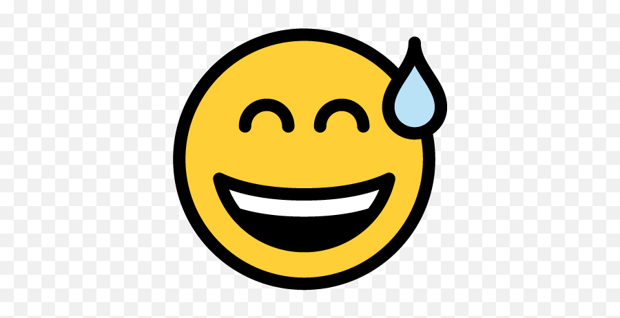 Justemoji - Contrast Wide Grin,Sweat Emoticon