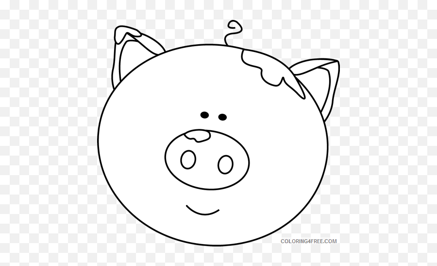 Pig Face Coloring Pages Pig Face Printable Coloring4free - Pig Face For Coloring Emoji,Pig Face Emoji