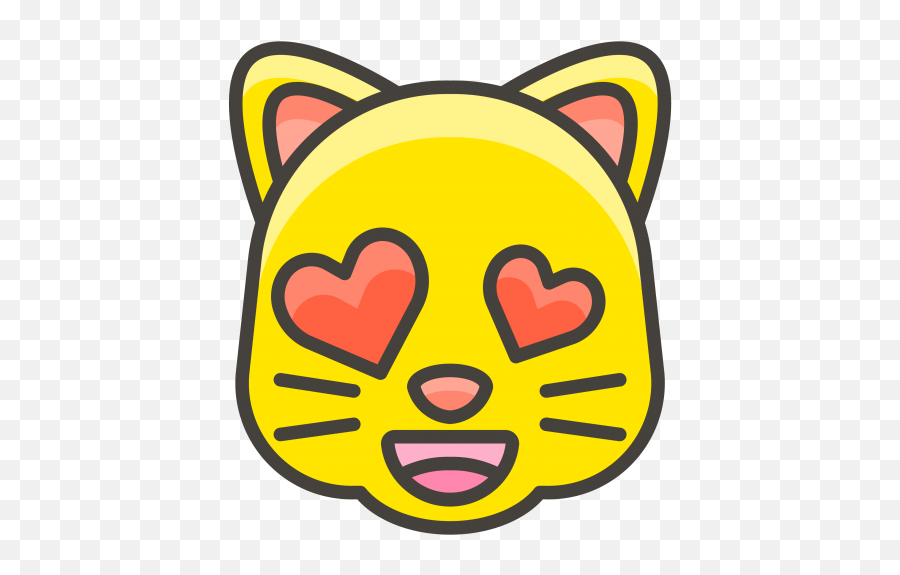 Smiling Cat Face With Heart Eyes Emoji - Cat Emoji Png Transparent,Cat Face Emoji
