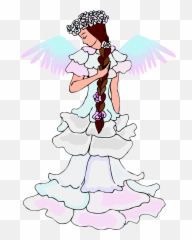 Fairy With White Dress And Wings Vector - Fairy With White Dress Clip Art Emoji,Money Wings Emoji